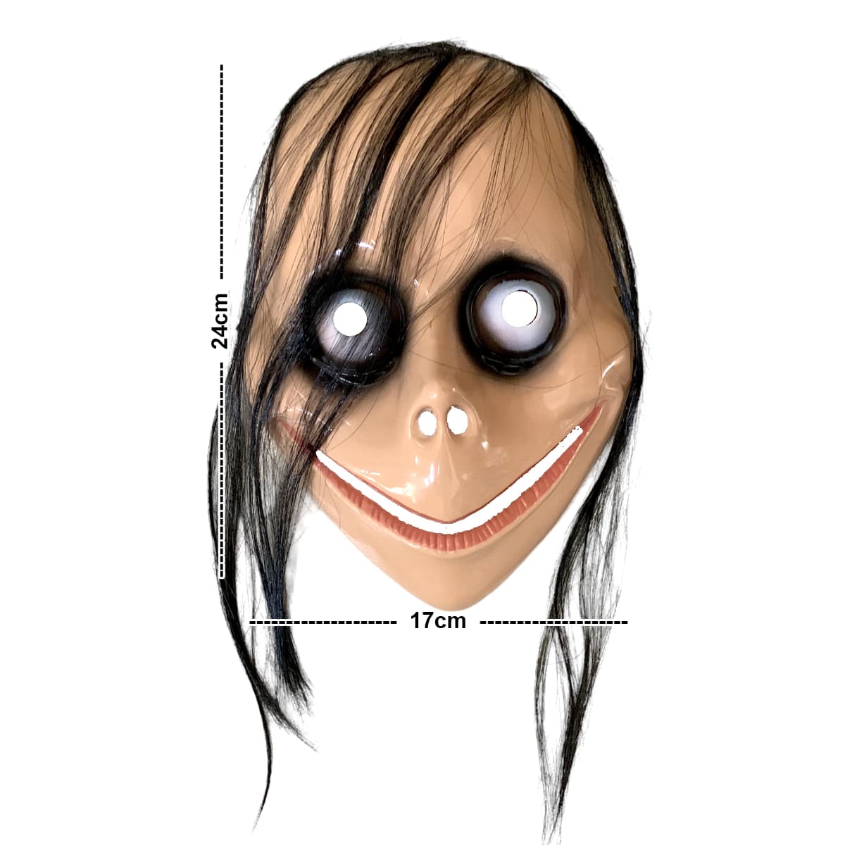Death Game MOMO Mask Horror Spaventoso Maschera In Lattice Costume Di Halloween Puntelli Parrucca Fantasma Femminile Festival Party Playing Supplies - Foto 5