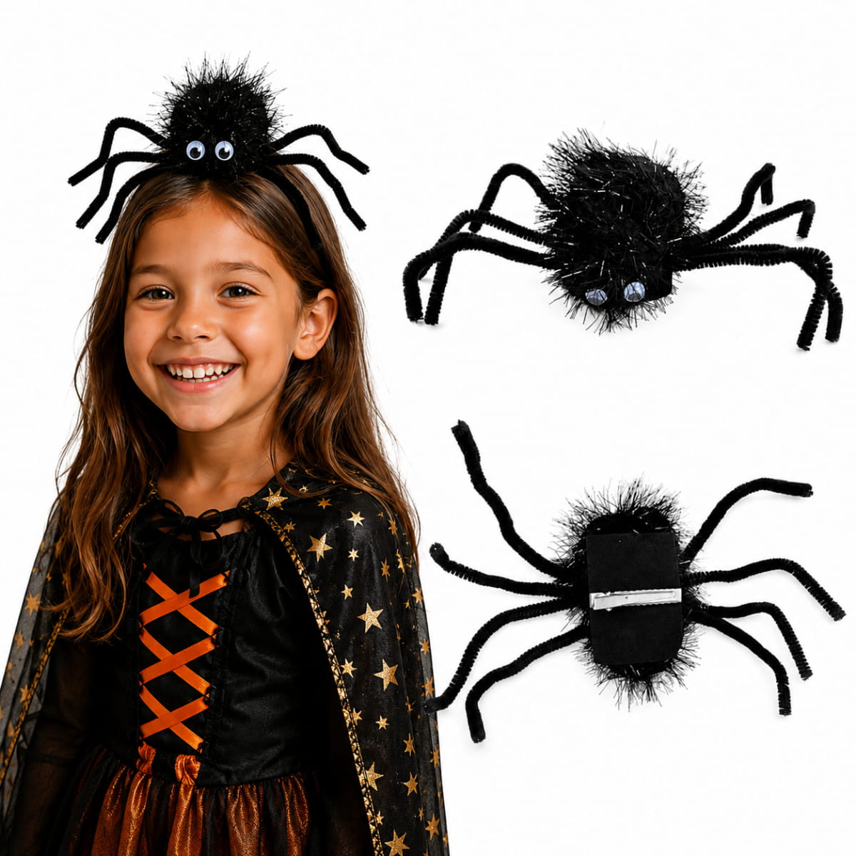 Presilha Tic Tac Acessório Aranha de Halloween Cabelo Maluco