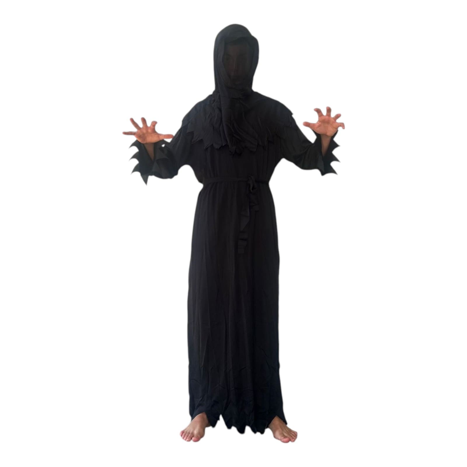 Tunica Preta com Capuz Solto Halloween Adulto