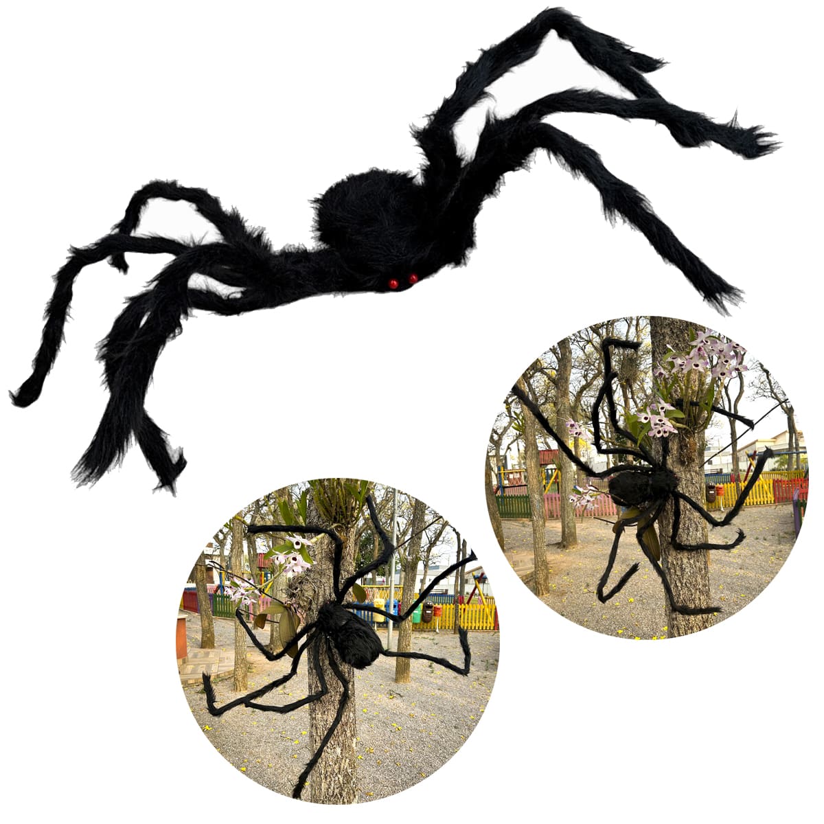 Aranha Gigante Peluda Decoração Horripilante Halloween 120 cm