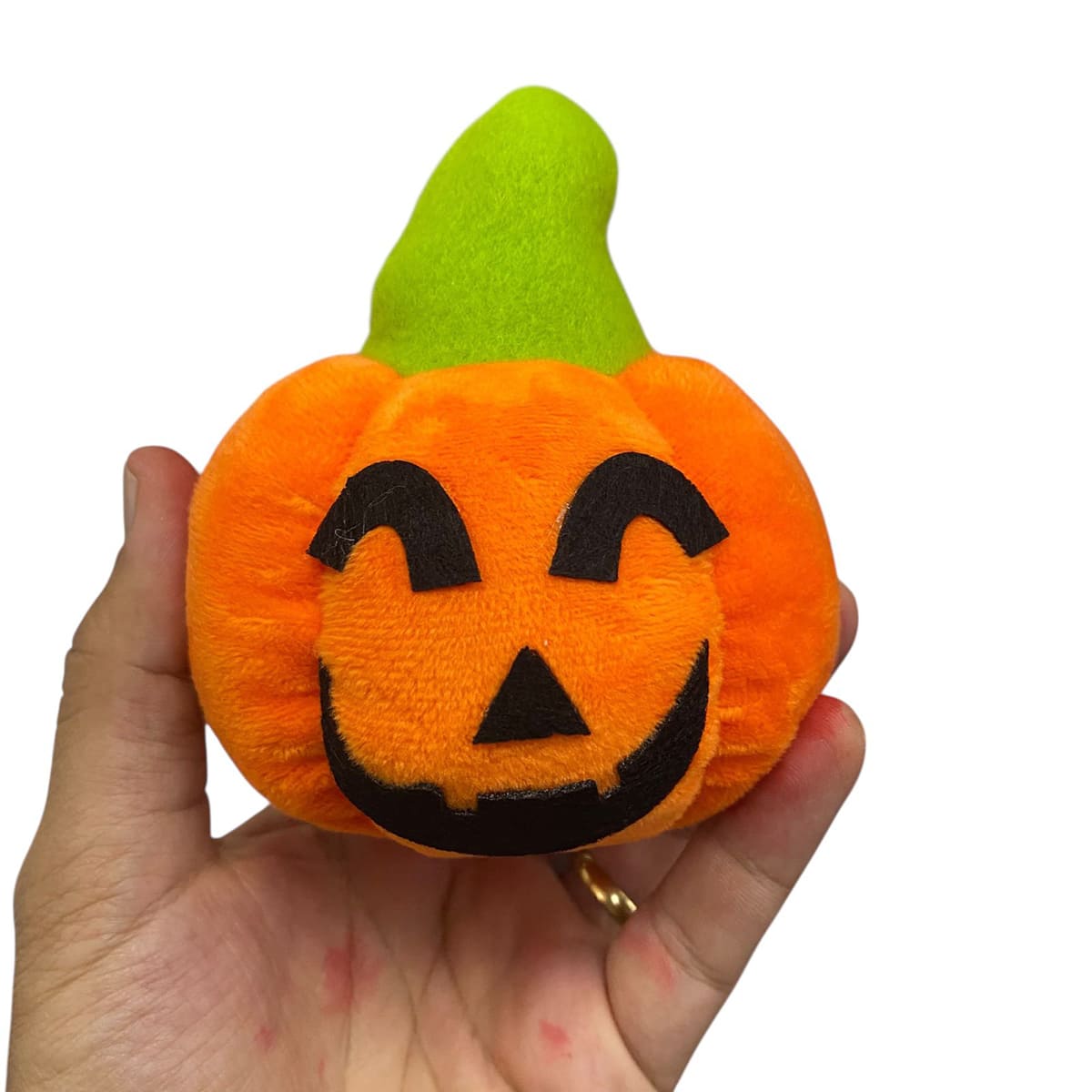Mini Abóbora Pelúcia Laranja Decoração de Halloween