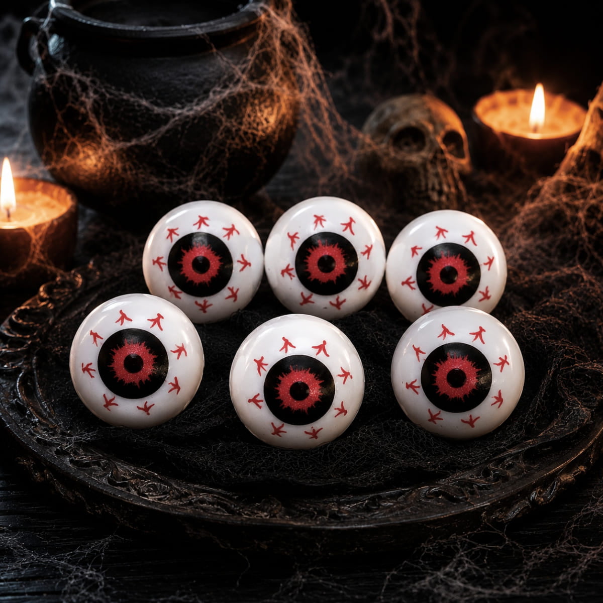 Mini Olhos Decoração de Halloween 6 Unidades