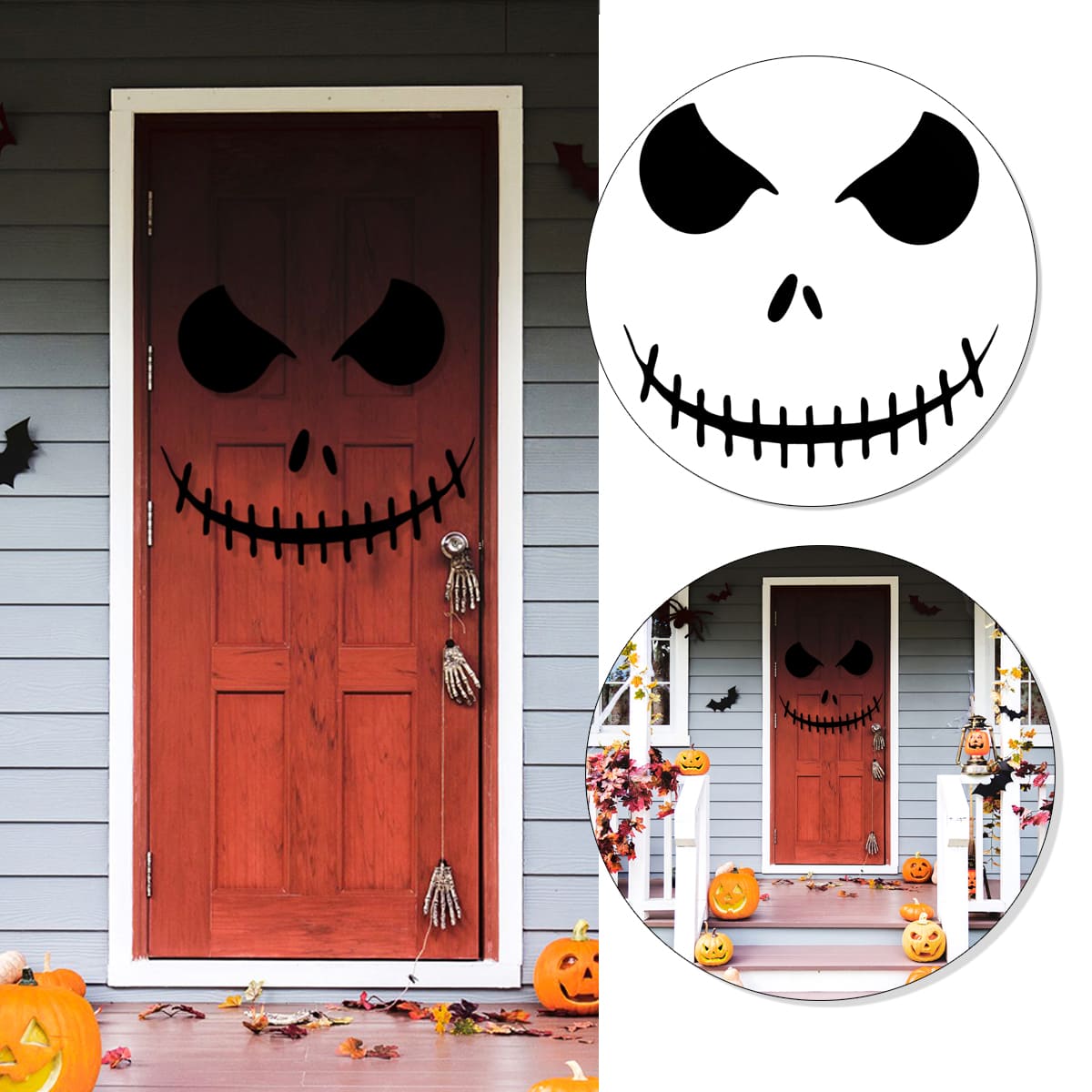 Painel Decorativo Para Porta Rosto Macabro Halloween