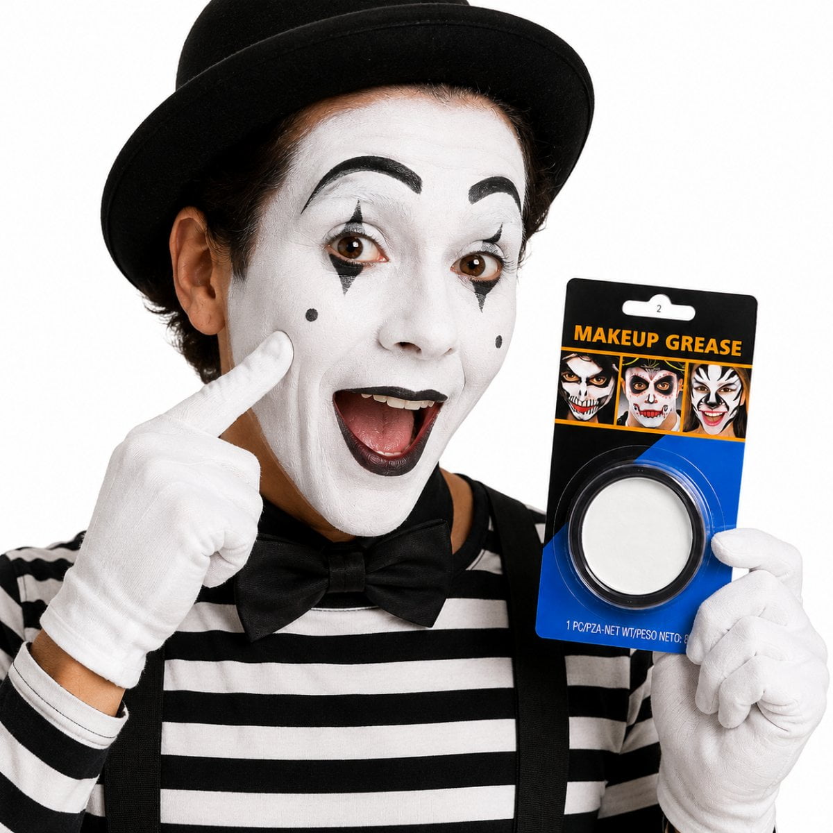 Maquiagem Base Branca Para Rosto Makeup Grease Halloween 8 gramas