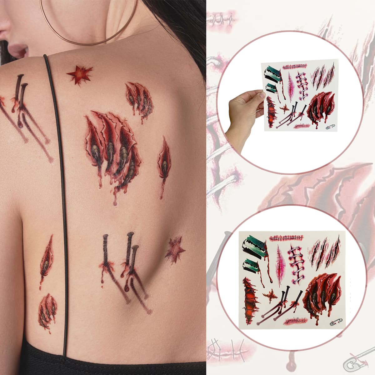 Tatuagem Ferimentos Fake Tattoo Halloween