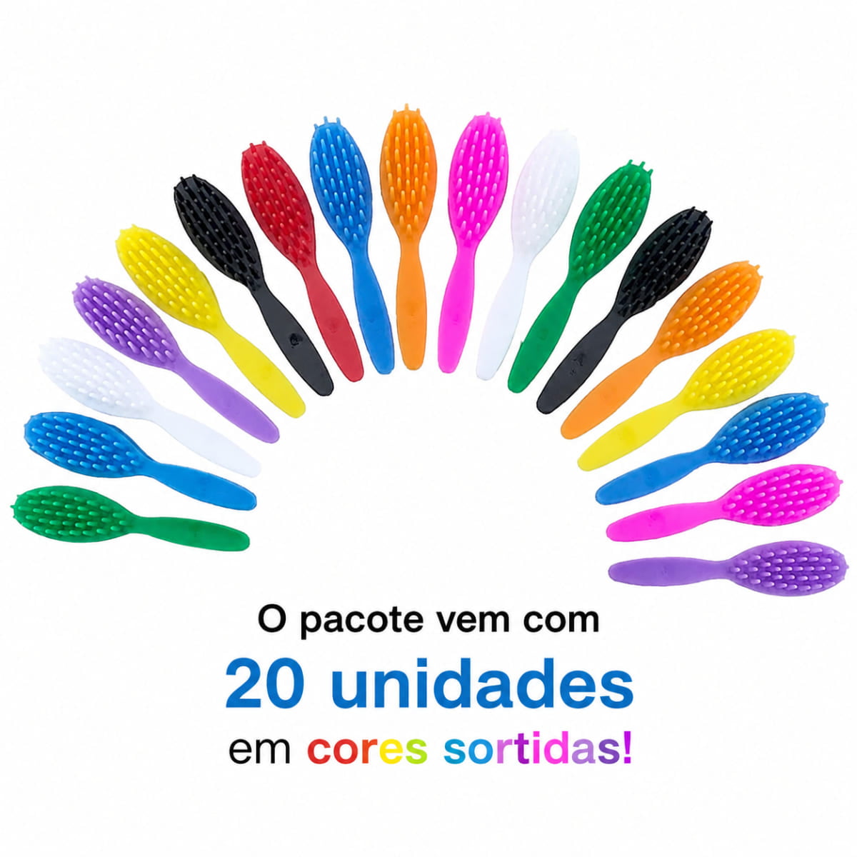 Mini Escovinha de Plástico - 20 unidades