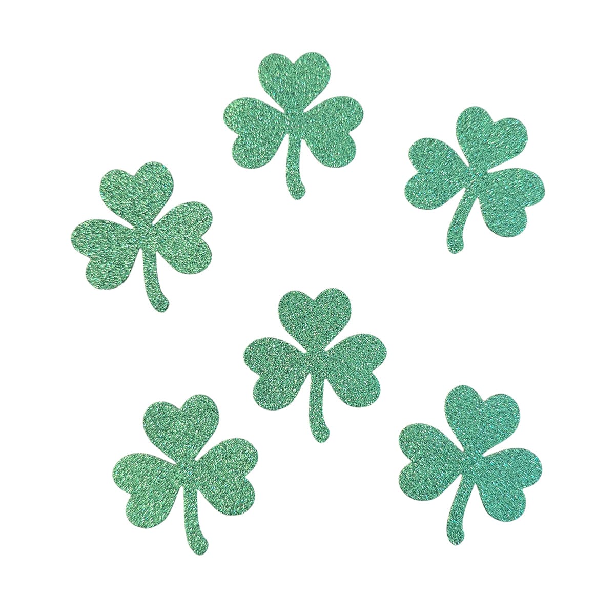 Aplique Trevo EVA Glitter 6 cm com 5 unidades