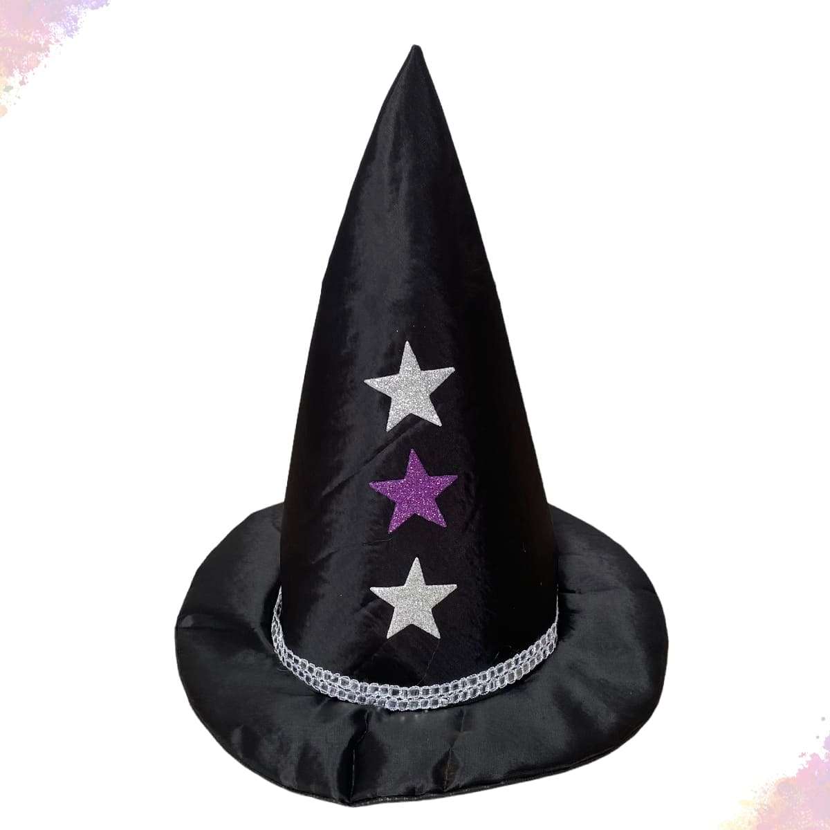 Chapeu de Bruxa EVA com Glitter Acessorio Halloween Várias Cores