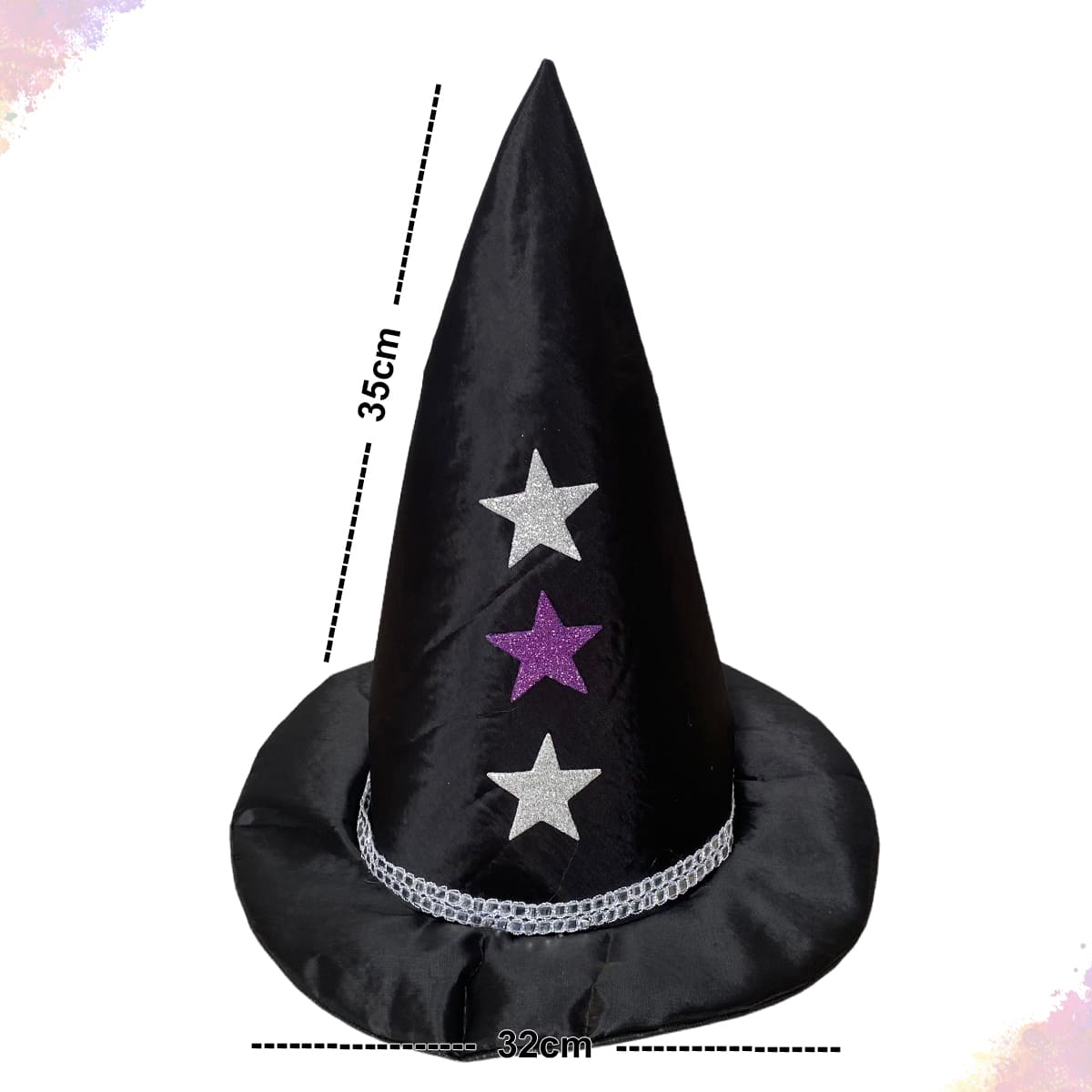 Chapéu bruxa estrela prata HALLOWEEN - Caldo de Mãe