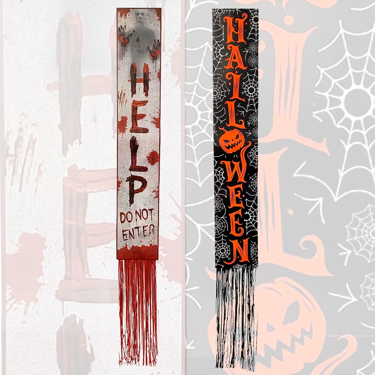 Kit 2 Faixas Decorativas Com Franjas Decoração De Halloween