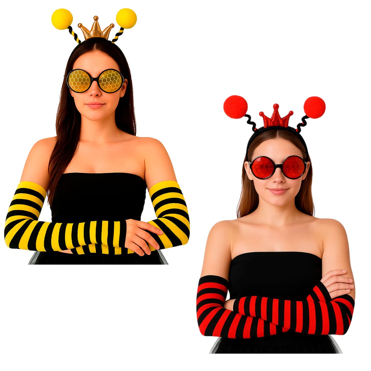Kit Acessórios Fantasia (Tiara + Óculos + Luvas) Escolha o Modelo