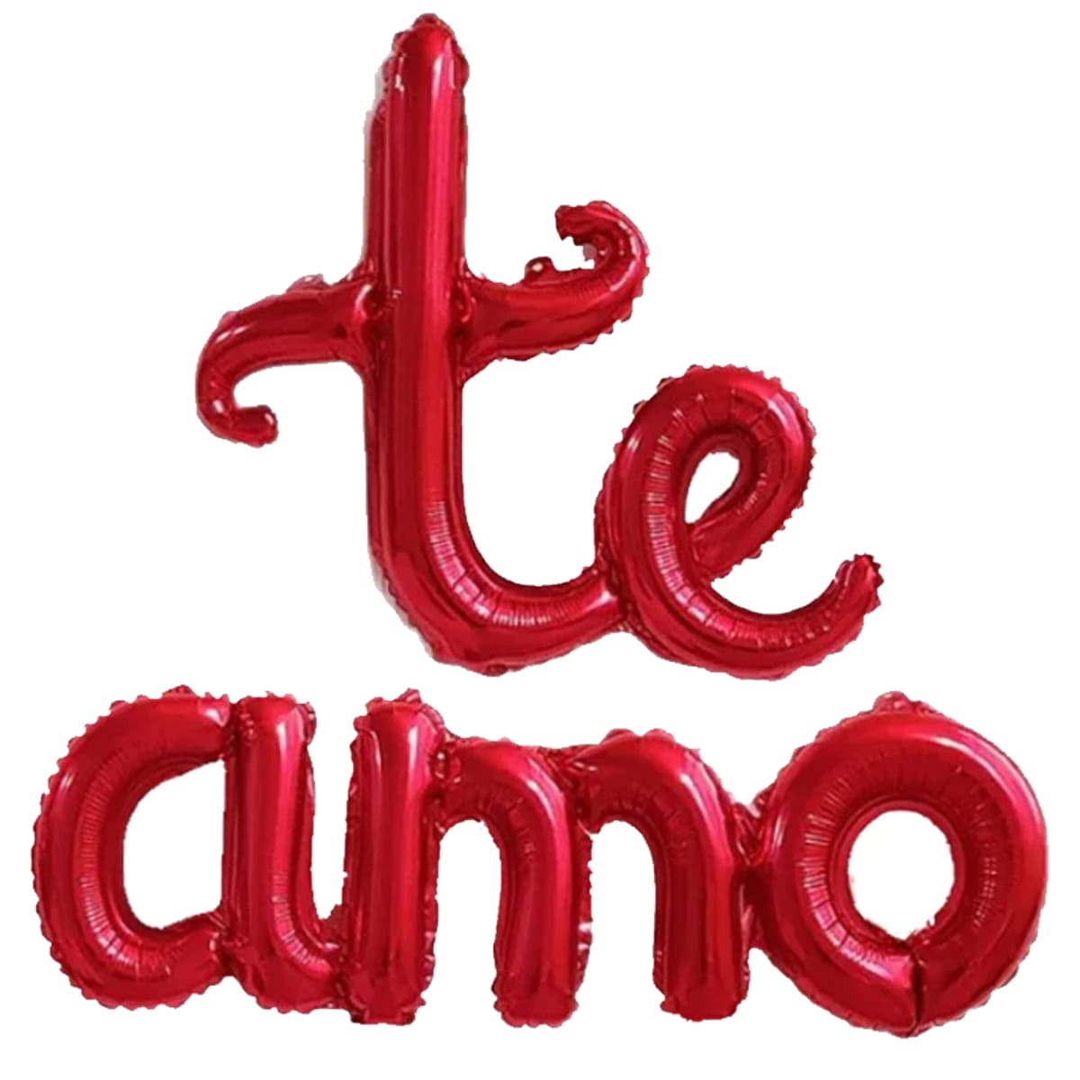 Kit Balão Te amo Vermelho Metalizado Letra Cursiva