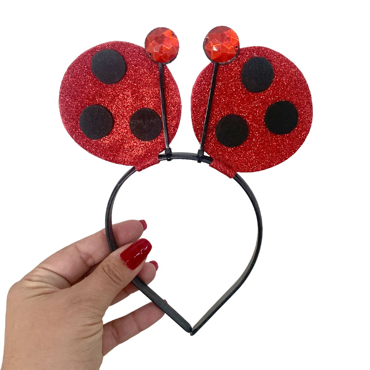 Tiara Vermelha Joaninha Fantasia Carnaval Bloquinho