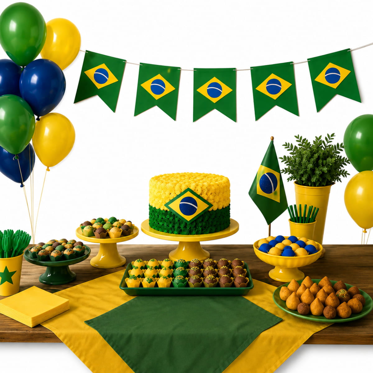 Bandeirinhas Decorativas Em Eva Formato Bandeira Do Brasil