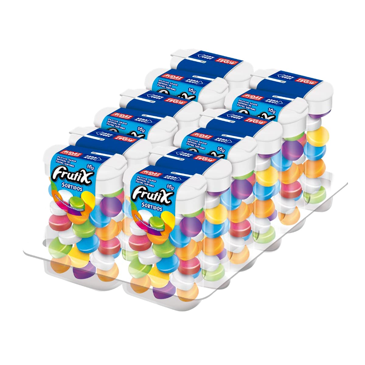 Confeito Frutix Frasco Sortido Display com 12 unidades