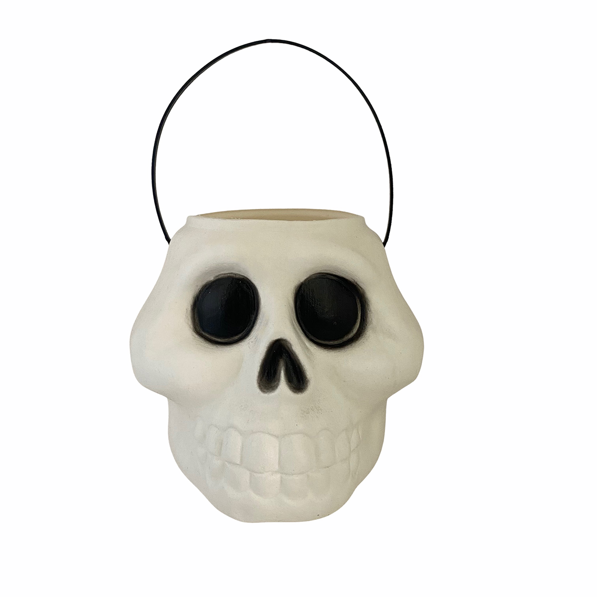 Balde Esqueleto Grande 15 cm Branco Decoração Halloween