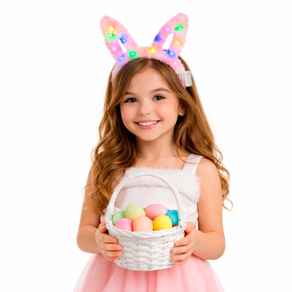 Tiara Coelho Páscoa Vazada com Led Pisca Escolha a Cor