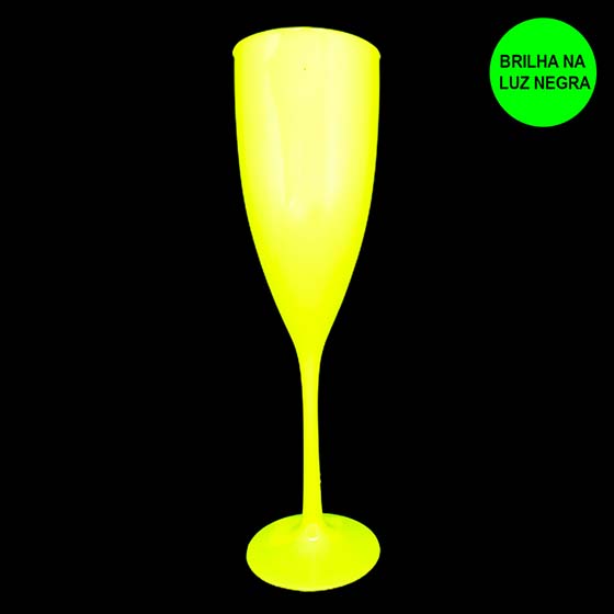 Taça Champagne 180 ml Amarela Neon