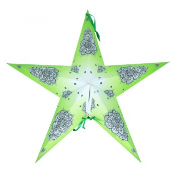 Luminária  Estrela Estampada Média Verde