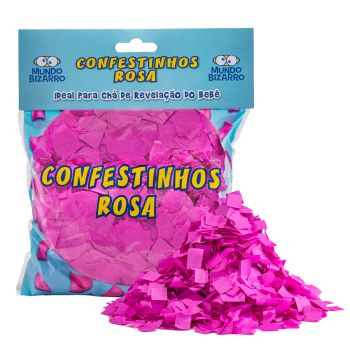Confetinhos Papel Crepom Rosa - 120 gramas