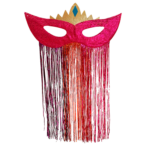 Máscara Carnaval Grande Jacaré para Decoração Pink Ref. 212C