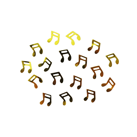 Confete Metalizado Notas Musicais Dourado - 15g