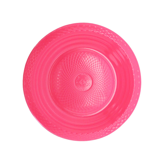 Prato de Bolo Descartável 15 cm Rosa Neon - 10 unidades
