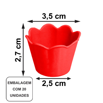 Mini Pote Girassol Vermelho - 20 unidades