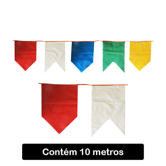 Bandeirão Junino de Plástico - 10 metros