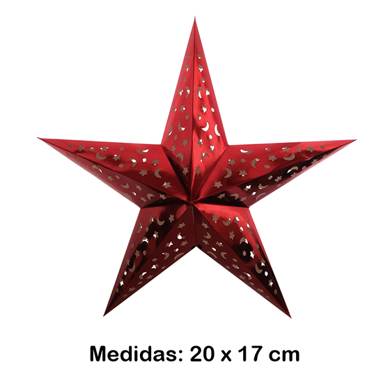 Luminária Estrela Mini Vermelha 20x17 cm