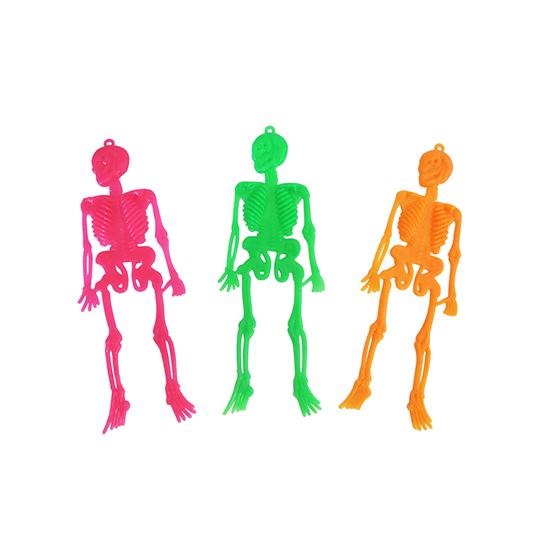 Mini Esqueleto Neon Decoração Halloween - 24 unidades