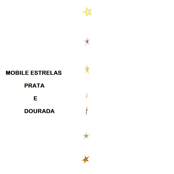 Mobile Estrelas Prata/Dourada Glittter BDK Ref. 261B