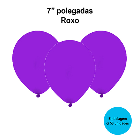 Balão Festball Liso Roxo 7'' Polegadas - 50 unidades