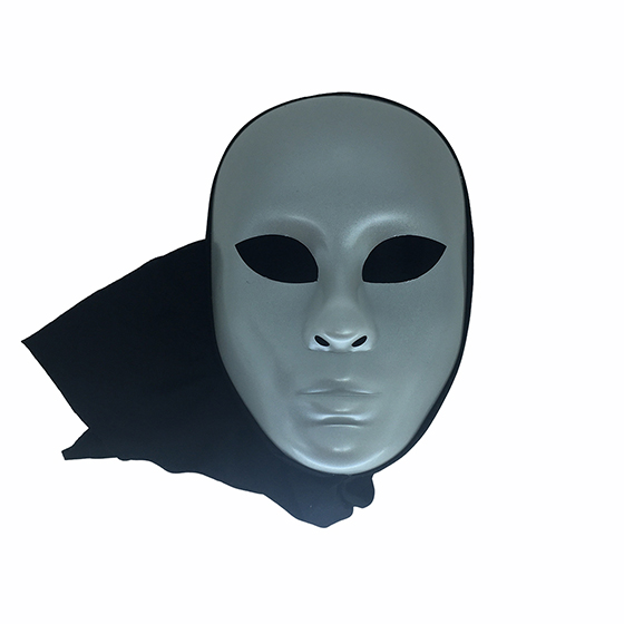 Máscara Alienígena Prata com Capuz Halloween Cosplay