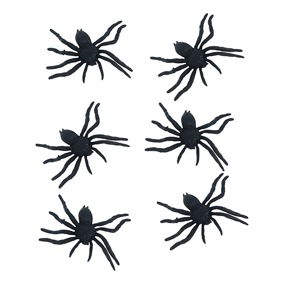 Mini Aranha Preta 6 cm Halloween - 12 unidades