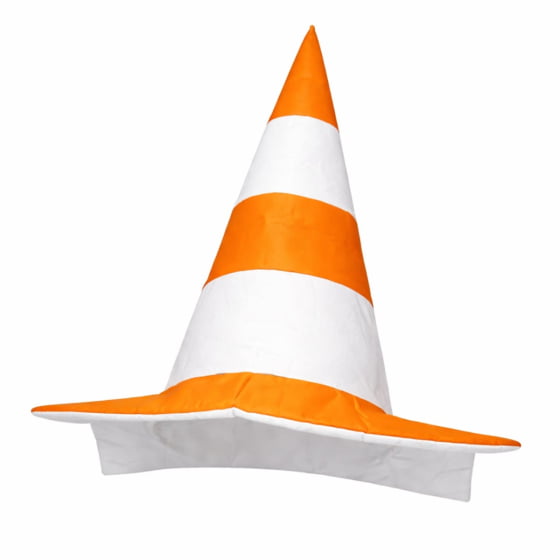 Chapéu Cone Sinalizador Branco e Laranja