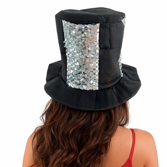 Cartola Baixa Paetês Prata Ref. 022A