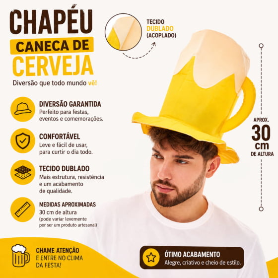 Cartola Divertida Chopp Amarela