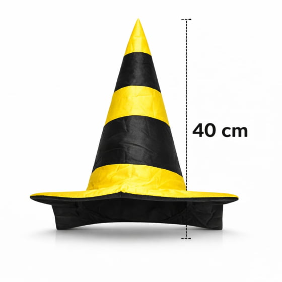 Chapéu Cone Sinalizador Preto e Amarelo