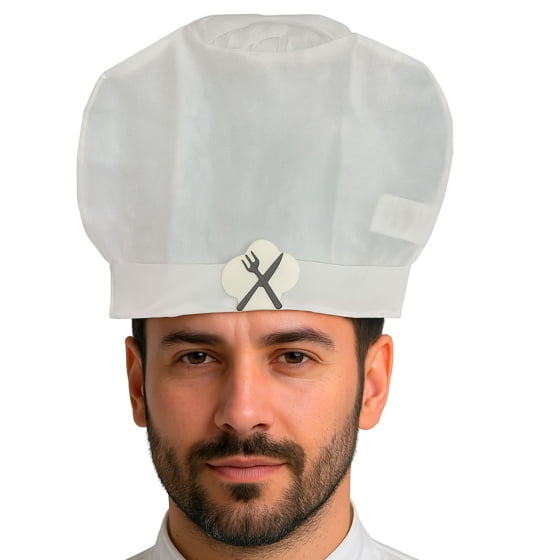 Chapéu de Cozinheiro TNT Branco Cheff de Cozinha