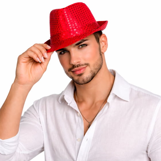 Chapéu Gafieira Luxo Lantejoula Escolha a Cor