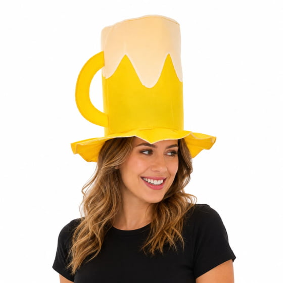 Kit 10 Cartolas Divertidas De Chopp Amarela Carnaval Boteco