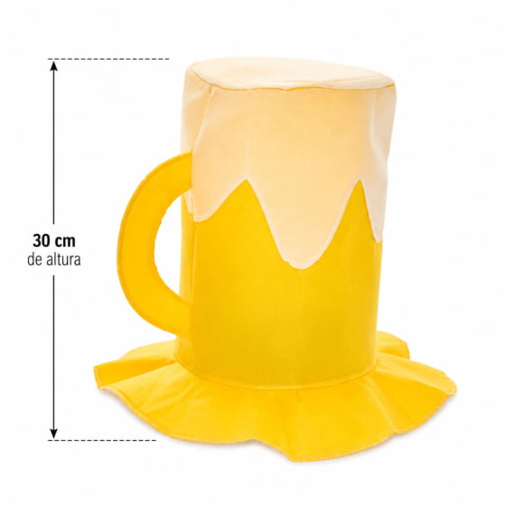 Kit 10 Cartolas Divertidas De Chopp Amarela Carnaval Boteco