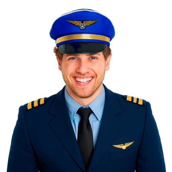 Quepe Aviador Importado Azul