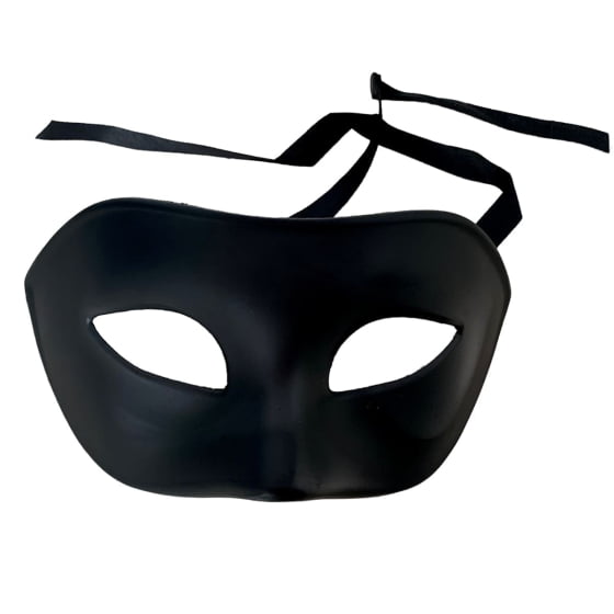 Kit 3 Máscaras Básica Fosca Preta Carnaval Baile de Máscaras