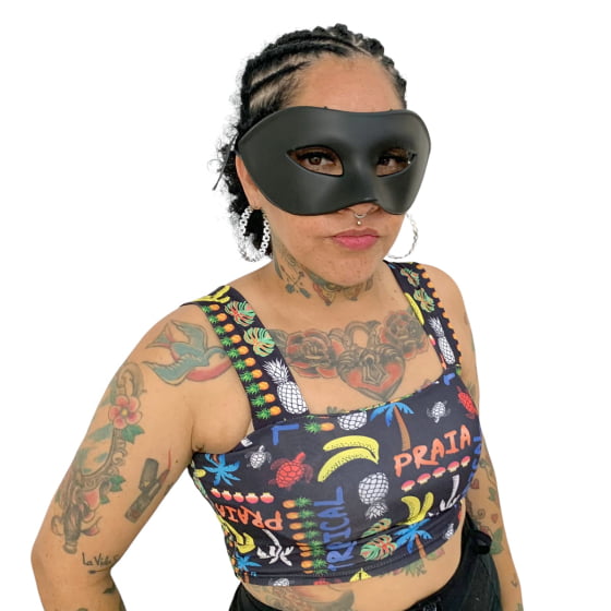 Kit 3 Máscaras Básica Lisa Preta Carnaval Baile de Máscaras