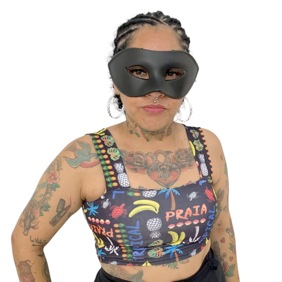 Kit 3 Máscaras Básica Lisa Preta Carnaval Baile de Máscaras