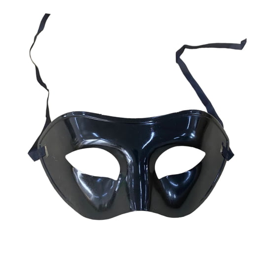 Kit 3 Máscaras Básica Lisa Preta Carnaval Baile de Máscaras