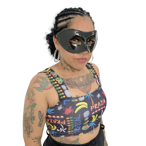 Kit 3 Máscaras Básica Lisa Preta Carnaval Baile de Máscaras