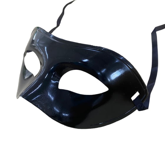 Kit 3 Máscaras Básica Lisa Preta Carnaval Baile de Máscaras